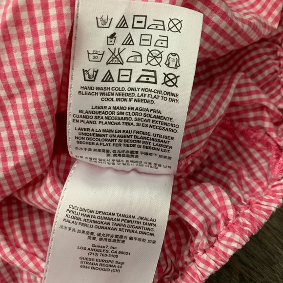 Guess halter spaghetti strap gingham checkered print red and white top XS - Picture 6 of 6